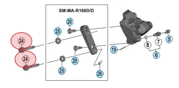 Shimano Skruv skivbromsadapter SM-MAR160D 10mm
