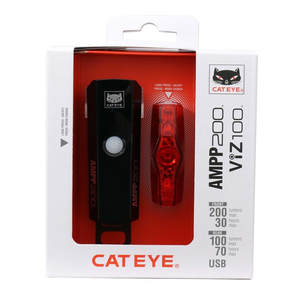 CatEye Belysningsset AMP200 & VIZ100 USB